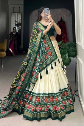 tussar silk tussar silk wedding lehenga choli with printed LC8290