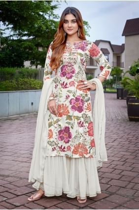 Tailleur pantalon droit en viscose avec broderies SK155520