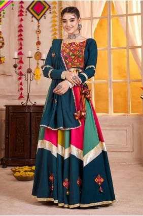 Tissage Lehenga Choli en viscose multicolore LC8630