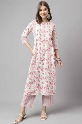 Kurti de coton uni blanc KTI2654