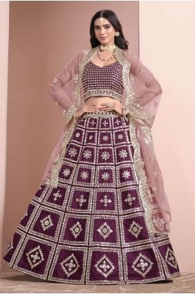 vin brodé art soie mariage lehenga choli LC8326